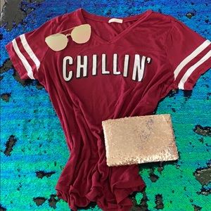 Maroon “Chillin” Top